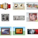 art frame pack 3d model modern wall frames