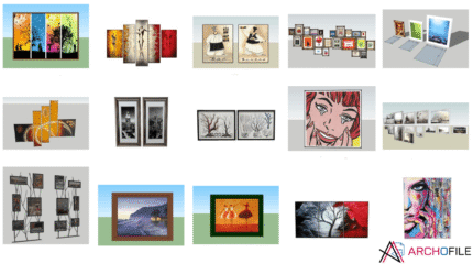 art frame pack 3d model modern wall frames
