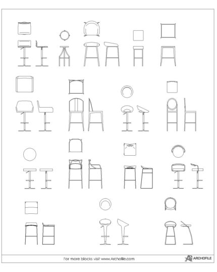 BAR STOOL CAD BLOCK
