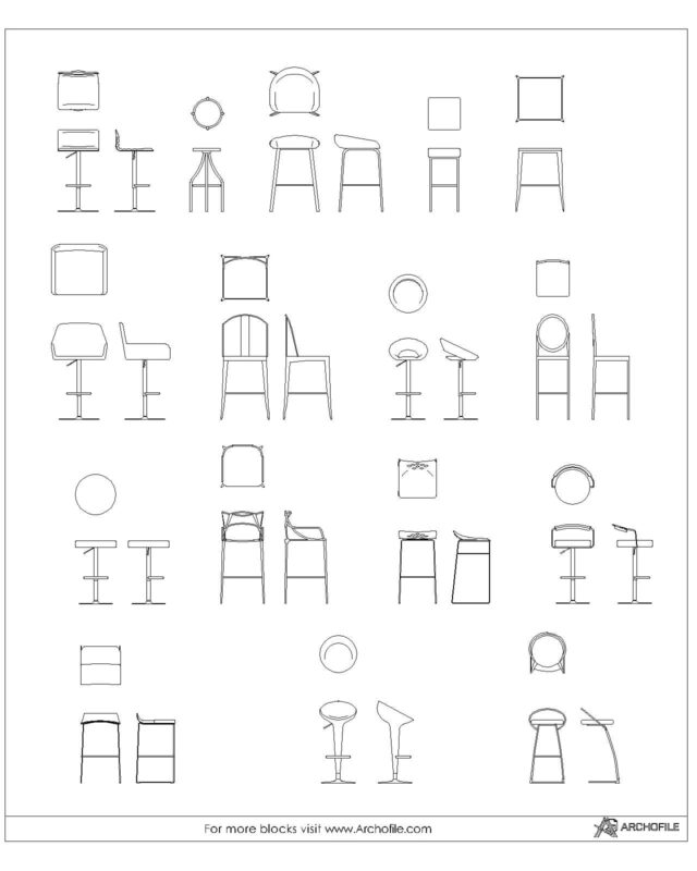 BAR STOOL CAD BLOCK