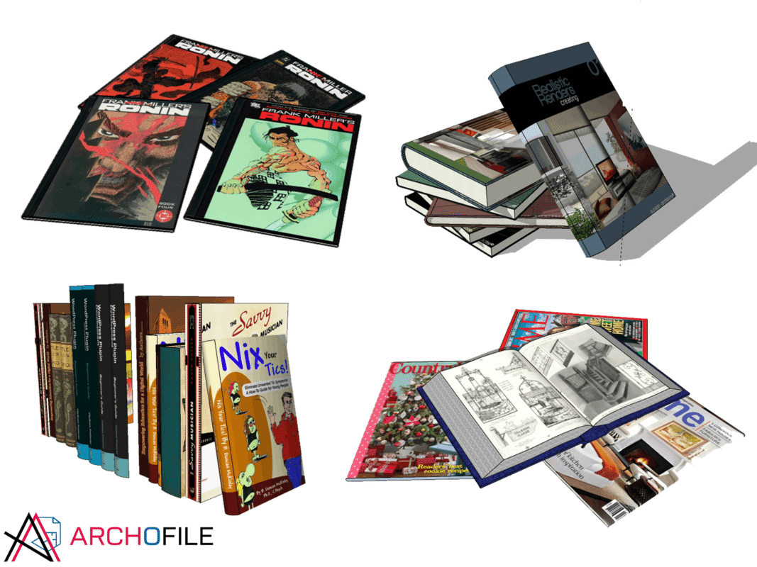 Book & Magazine SketchUp Component preview
