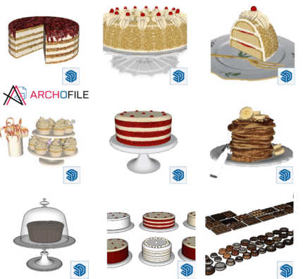 Cakes SketchUp Component bakery display