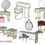 Dressing Table 3D Model full view