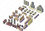 3D Furniture CAD Blocks plan layout