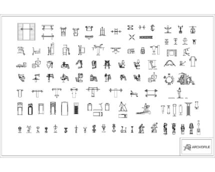Gym Equipment Block AutoCAD