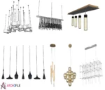 Pendant Lamp Pack SKP Component in Interior Scene