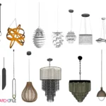 Pendant Lamp Pack SKP Component Front View