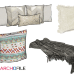 pillow pack 3d model decorative cushions set