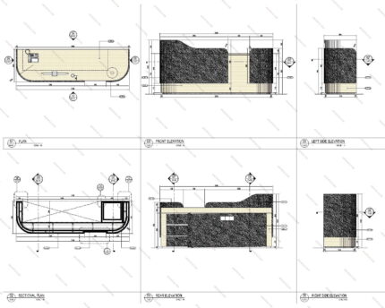 Reception Desk CAD Details plan