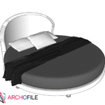 round bed 3d model modern luxury bedroom