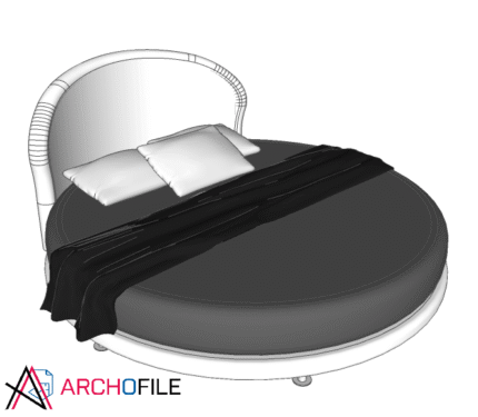 round bed 3d model modern luxury bedroom
