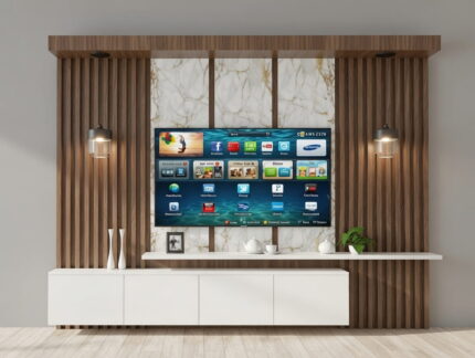 Modern TV Cabinet 3D Model Front View