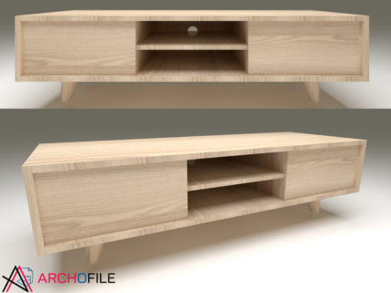 TV Unit 3D Model Front View