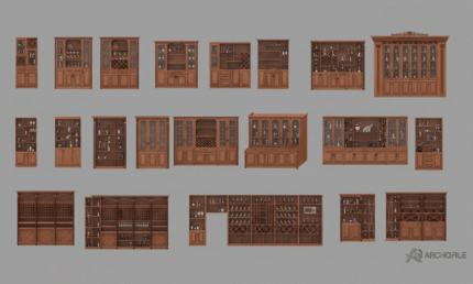 Wine Cabinet CAD Block plan layout