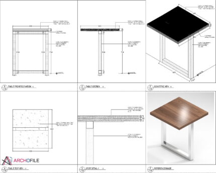 Wooden Table Joinery CAD Details