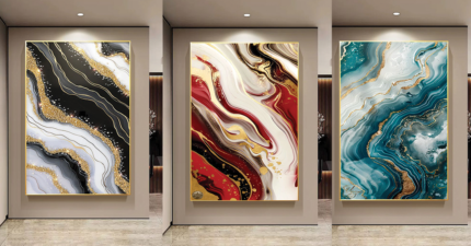 Luxury Art Paint 3D Model Front View