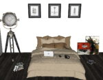 bed with accessories 3d model modern bedroom