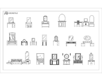 Dressing Table CAD Block