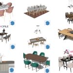 modern dining table 3D model