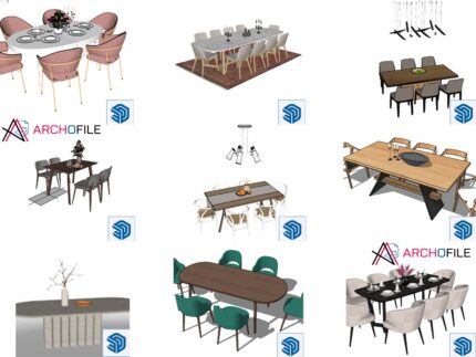 modern dining table 3D model