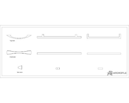 Modern Kitchen Cabinets Handles CAD Block preview