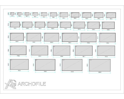 TV Size Block AutoCAD