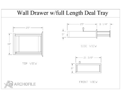 Wall Mounted Drawer Details CAD Block