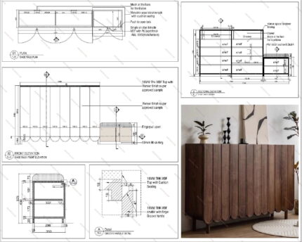 Modern Shoe Cabinet CAD Details plan drawing