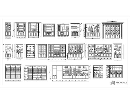Wine Cabinet CAD Block front view
