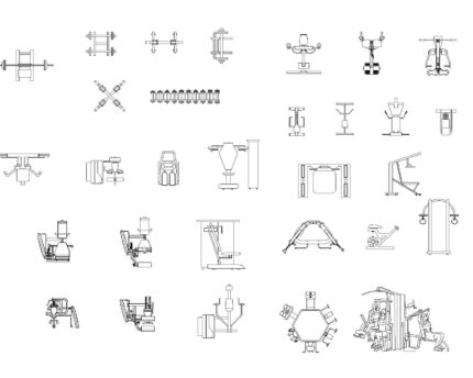 Gym Equipment CAD Drawing