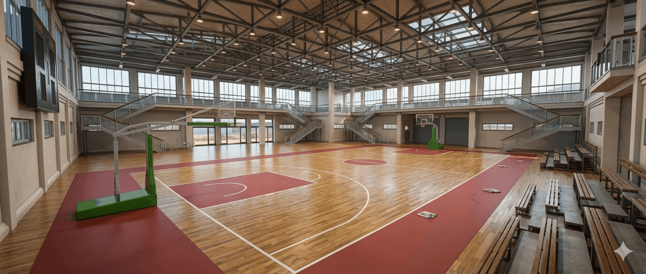 Basketball Stadium 3D Model interior arena view