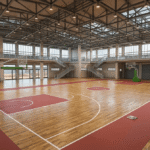 Basketball Stadium 3D Model interior arena view
