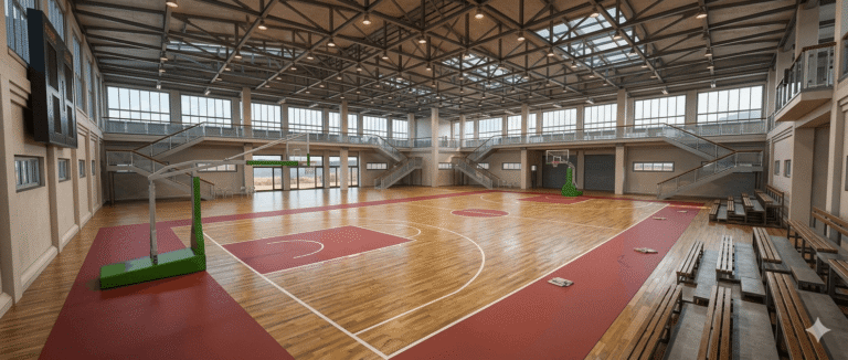 Basketball Stadium 3D Model interior arena view
