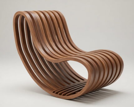 Comfortable Wooden Chair 3D Model