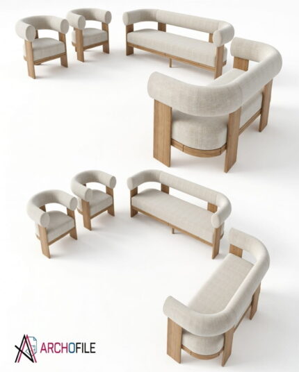 Outdoor Seating 3D Model patio furniture