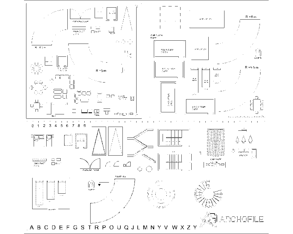 Architectural Ramp Stair Furniture CAD Blocks