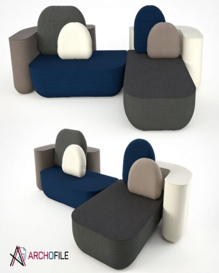 Modern Sofa 3D Model contemporary design