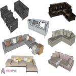 Sofa Set SketchUp Component modern living room