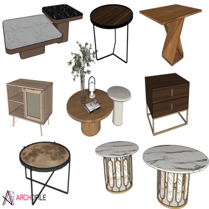 modern table sketchup pack 3d models