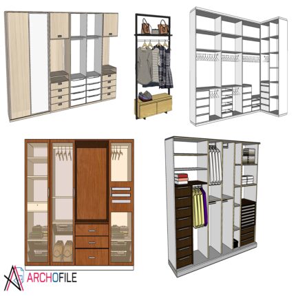 Wardrobe SketchUp Component modern closet model